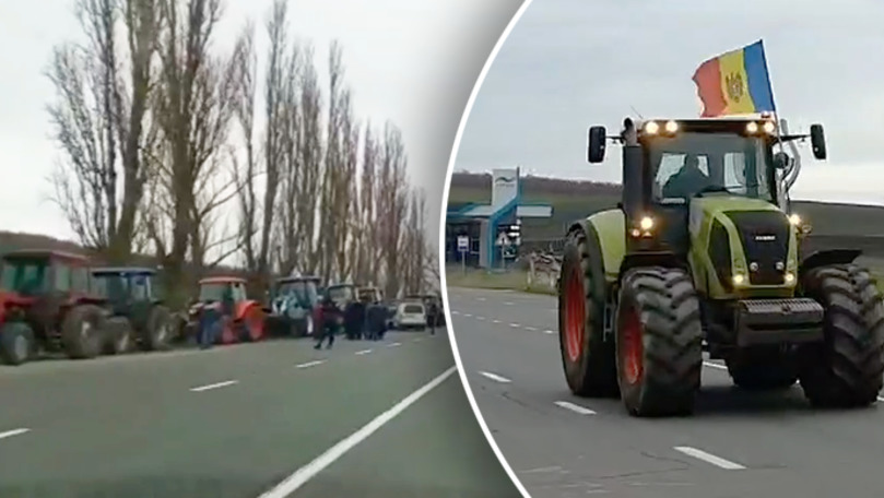 На трассе Кишинев-Леушены протестуют фермеры: они требуют отставки Пержу. Коллаж: Point.md