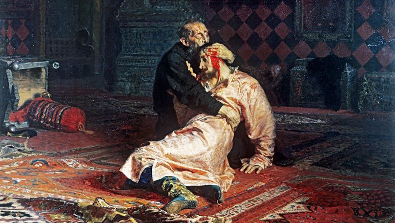 Un bărbat a deteriorat tabloul Ivan cel Groaznic și fiul său