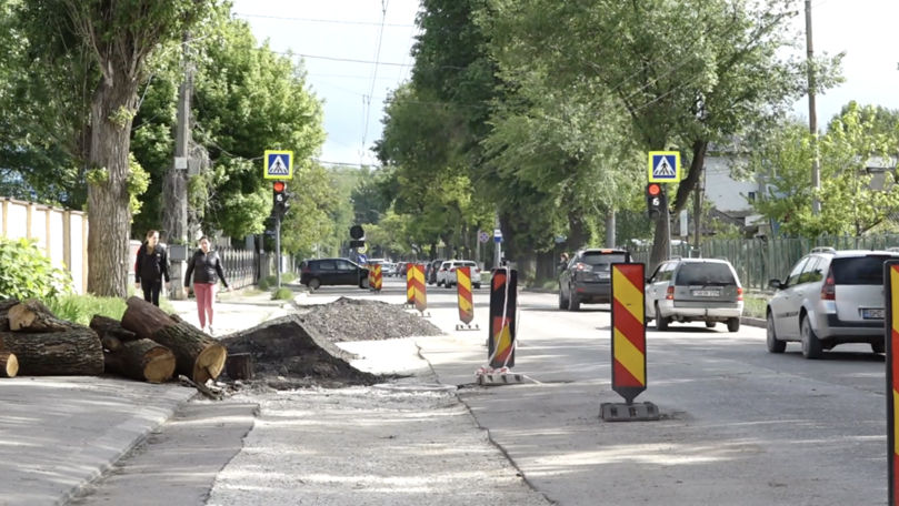 O porțiune a străzii Kiev din Bălți se află sub riscul de a se surpa
