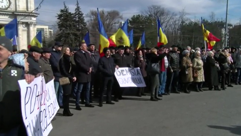 В центре Кишинёва прошел антиправительственный протест.