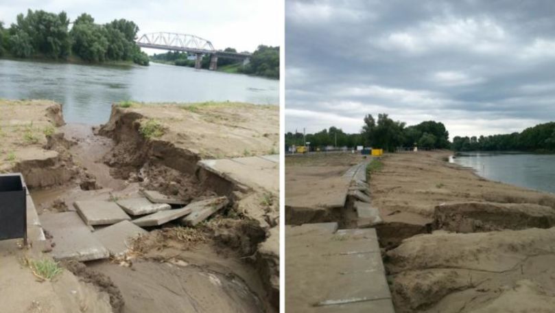 Tighina: Drumul ce duce spre plajă, distrus de ploi ca după război