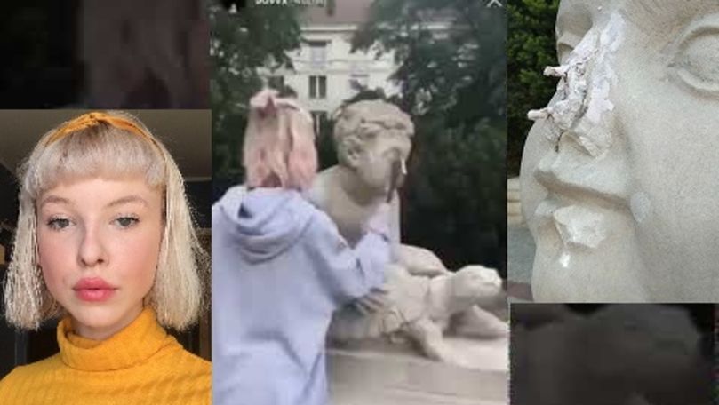 O tânără a distrus o statuie veche de 200 de ani pentru faimă