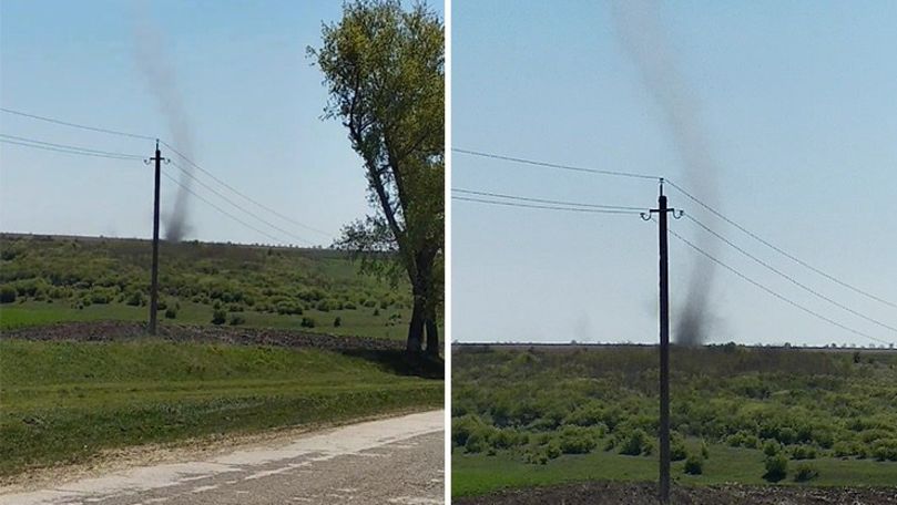 Очевидец снял на видео смерч в Единцах.