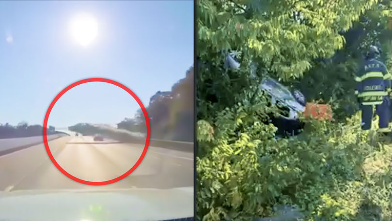 New York: Momentul în care un bărbat „zboară” cu mașina peste șase benzi