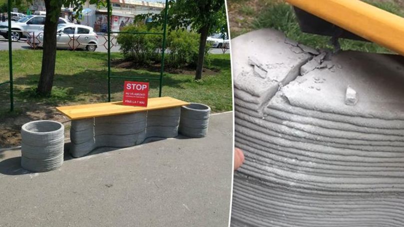 Băncile 3D din Chișinău au fost vandalizate de sărbători