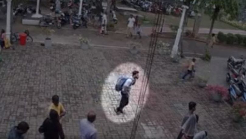 Suspect în atentatele din Sri Lanka, filmat înainte de explozie