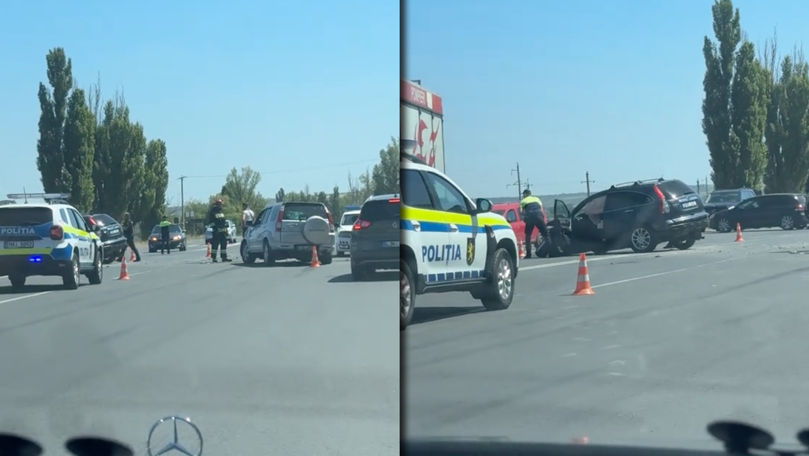 Impact violent între două mașini, la Anenii Noi. O femeie, la spital