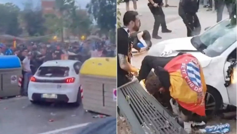 Incident la Barcelona: O mașină a intrat într-o mulțime de suporteri