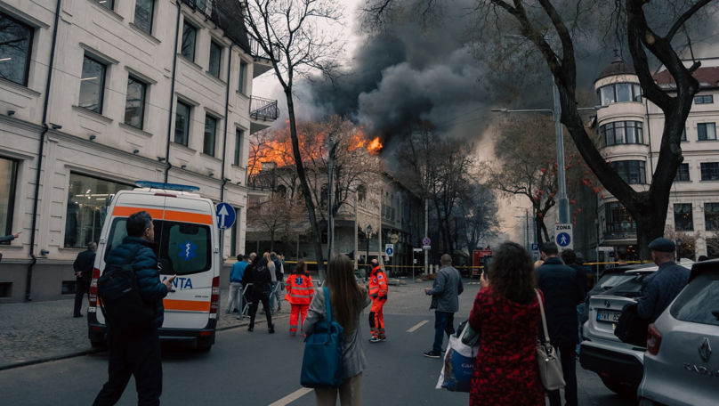 Пожар в центре Кишинева тушат 100 человек: затронуто 4000 квадратных метров.