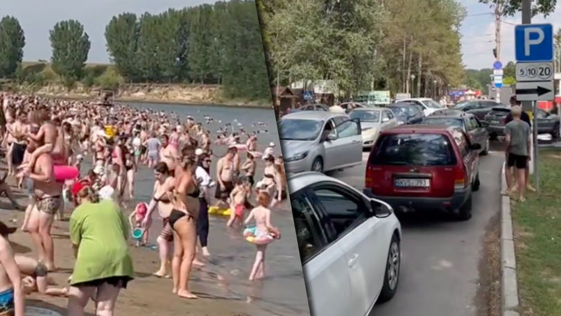 Căldura a scos oamenii din case: Plaja de la Vadul lui Vodă, aglomerată