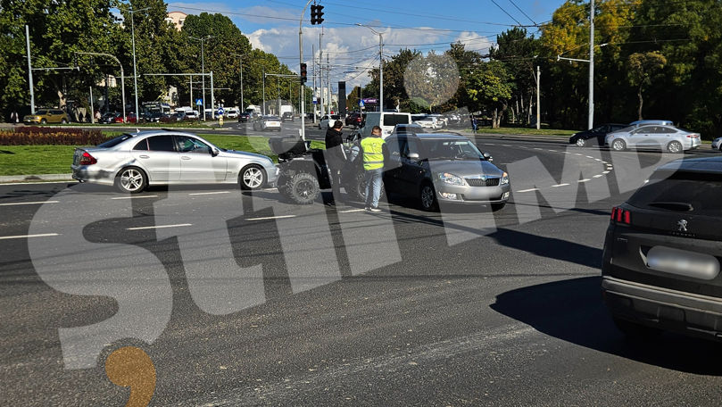Un accident rutier cu implicarea unui ATV, produs în Capitală