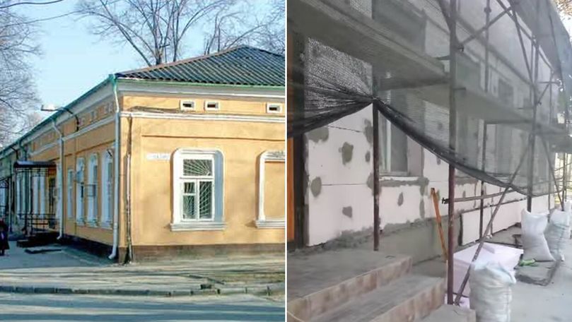 Monument de arhitectură, transformat în frigider pavat cu penoplast