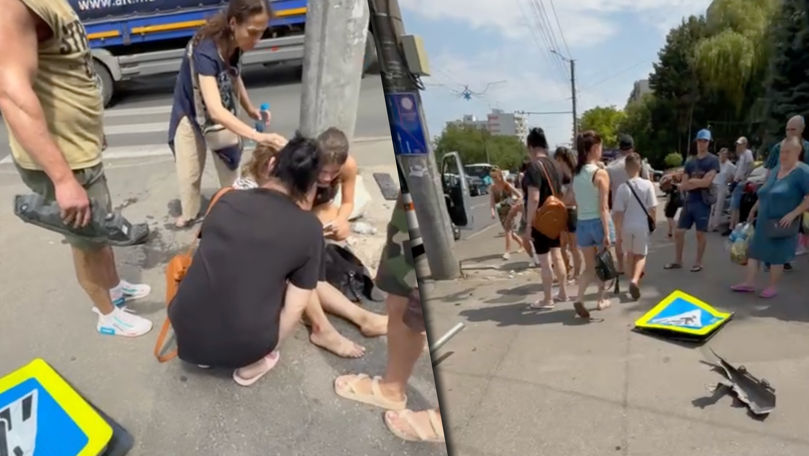 Accident în Capitală: Un șofer a lovit o femeie care se afla pe trotuar
