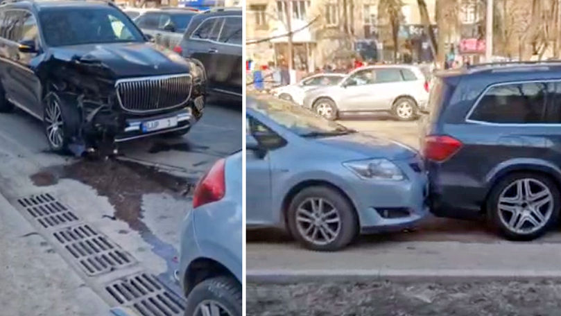 В Кишиневе в ДТП попали два роскошных "мерседеса".