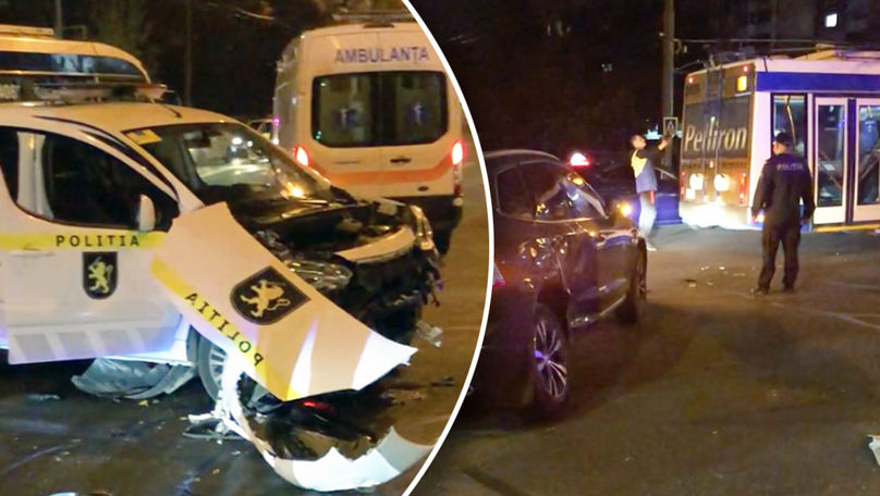 Accident rutier cu implicarea unei mașini de Poliție în Capitală
