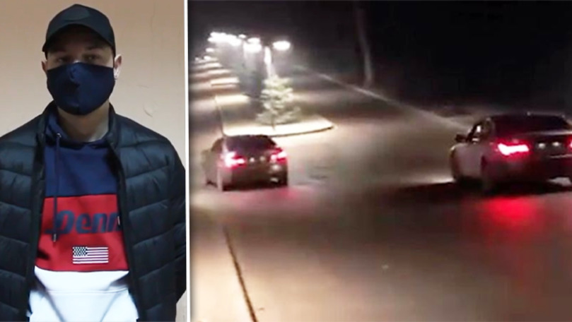 Задержан один из водителей, устроивших гонки на пешеходной аллее. Коллаж: Point.md