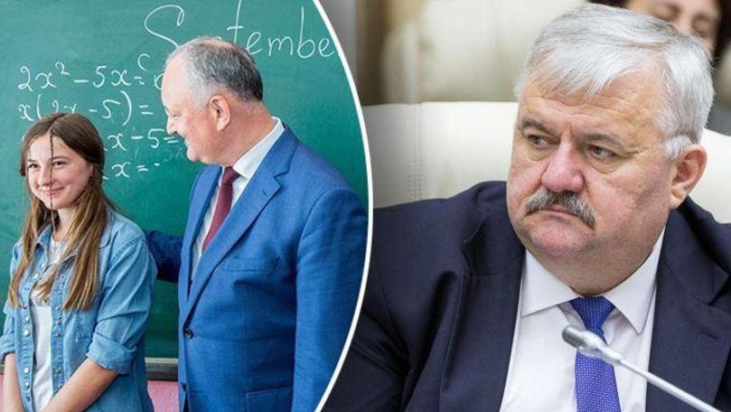 Dodon, fără mască în școală. Ministru: Gest sfidător și samavolnic