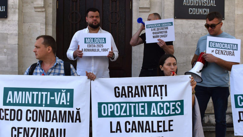 Blocul Alternativa a organizat un protest la Consiliul Audiovizualului
