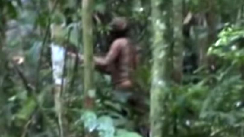 Un bărbat care trăiește singur în junglă, filmat pentru prima dată