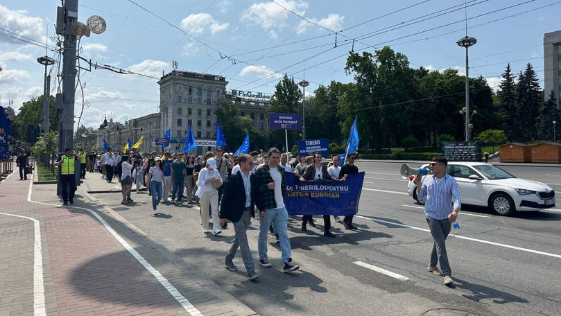 Europa, vrem cu voi: La Chișinău a avut loc un marș al tinerilor