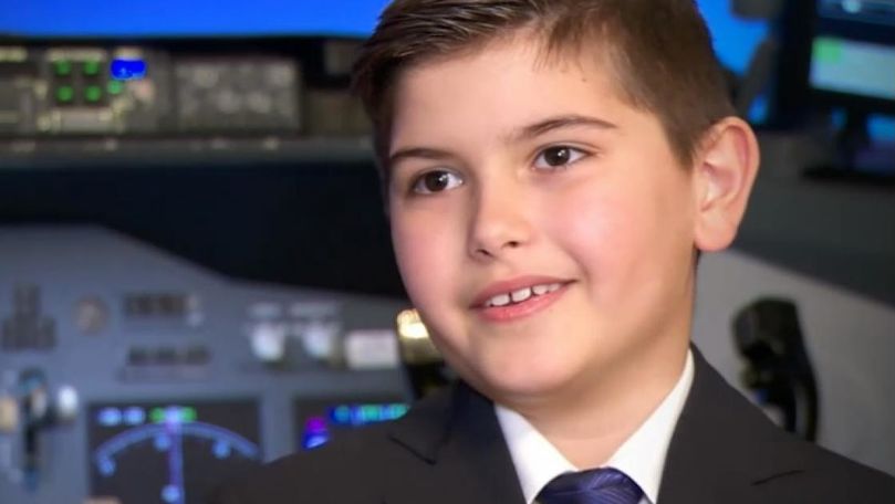 Are 7 ani, dar se pregătește să devină pilot de Boeing