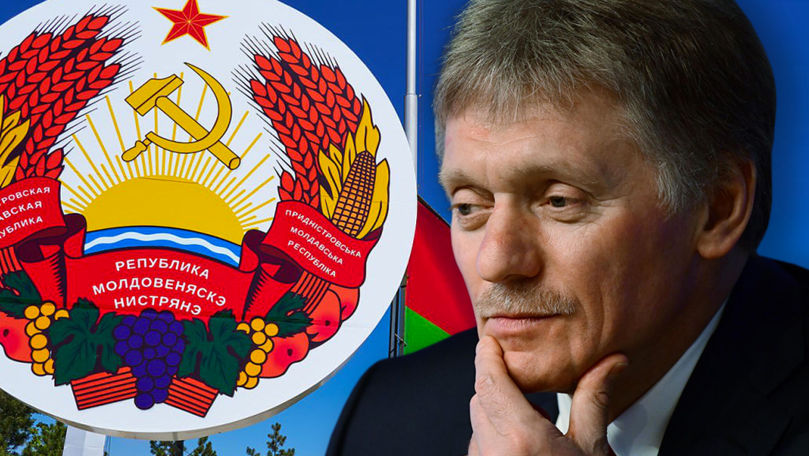 Пресс-секретарь президента России Дмитрий Песков. Коллаж: Point.md.