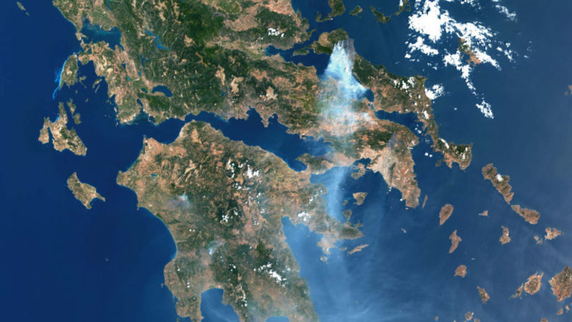 Insula Evia, înainte și după incendii: Imagini incredibile din satelit