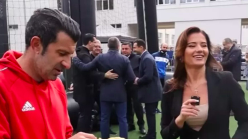 Luis Figo, abordat de o prezentatoare sexy din Moldova: Ce e dragostea?