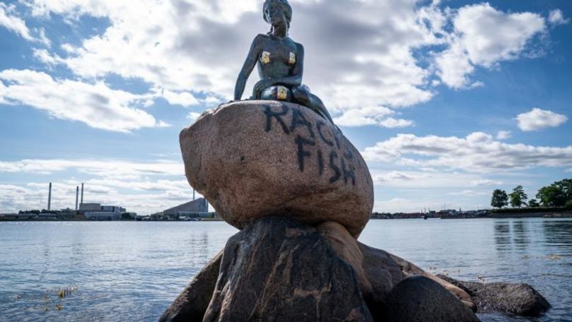 Celebra statuie Mica Sirenă din Copenhaga a fost vandalizată