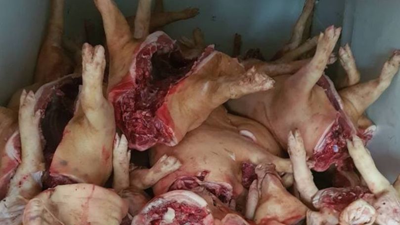 Carne transportată în condiții insalubre urma să fie vândută la piață
