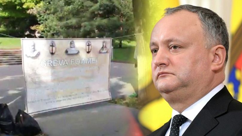 Protest matinal la Parlament: Se cere demisia lui Igor Dodon