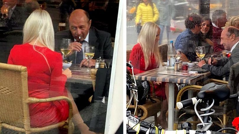 Băsescu, fotografiat lângă o blondă, la un restaurant din Bruxelles