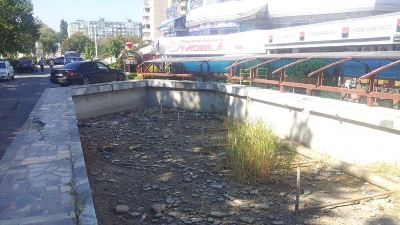 Havuzul de pe bulevardul Dacia, transformat într-o groapă de gunoi