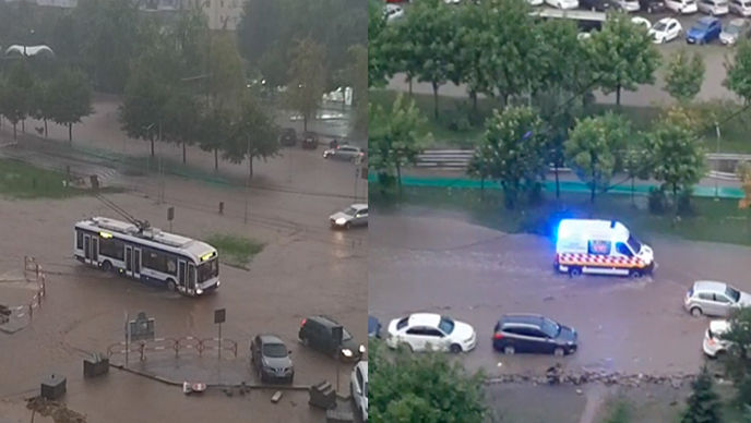 Chișinău: Mașini înghițite de apă și străzi transformate în râuri