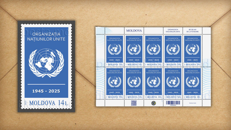 Poșta Moldovei, la 80 de ani de la fondarea ONU: O nouă marcă, lansată