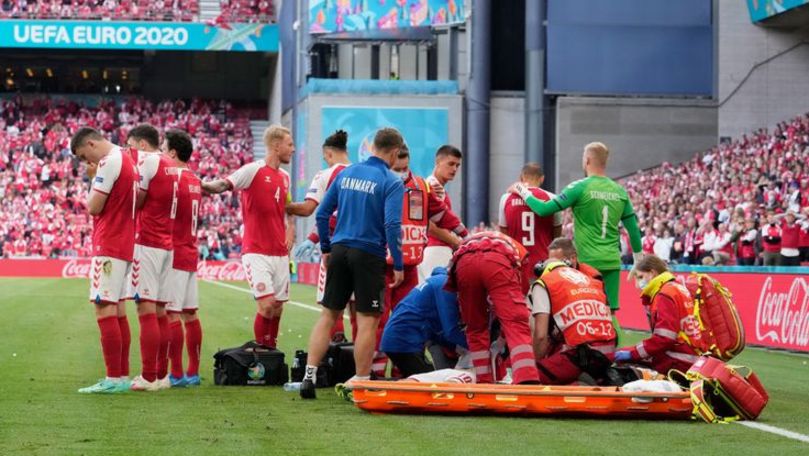 EURO 2020: Momentul în care Eriksen cade secerat. Starea fotbalistului