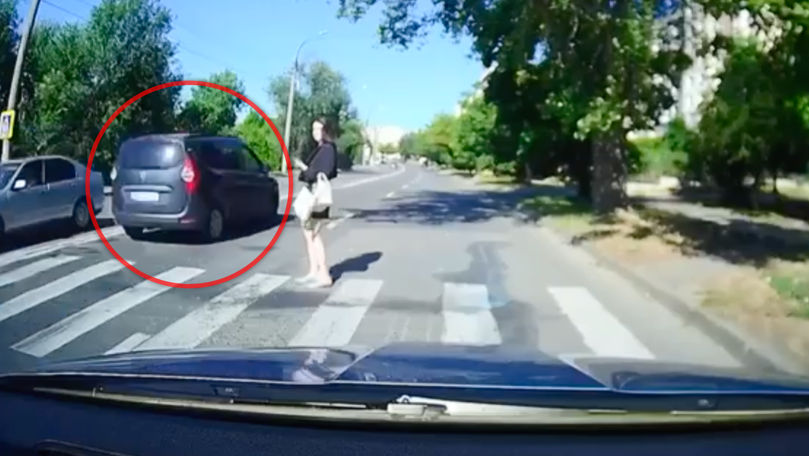 Chișinău: Șoferul care era la un pas să lovească un pieton, sancționat