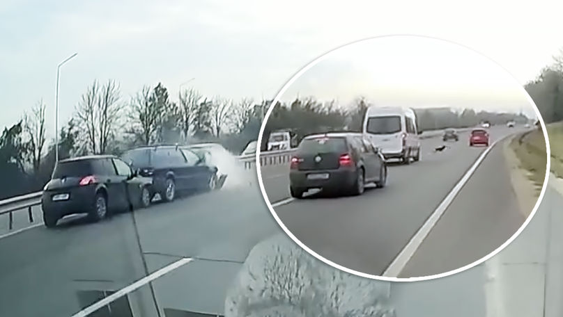 Камера видеорегистратора засняла момент ДТП. Коллаж: Point.md