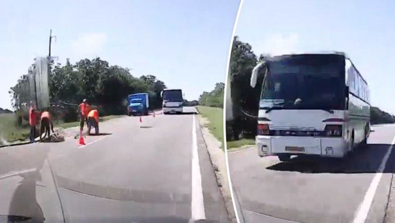 Șofer de autobuz, filmat cum provoacă o situație de accident