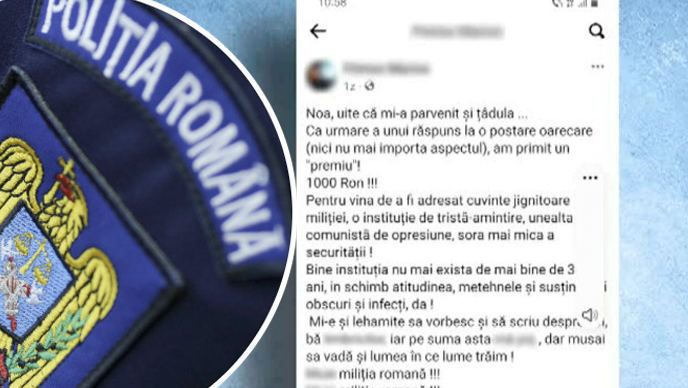 Un bistrițean a fost amendat după ce a jignit polițiștii pe Facebook