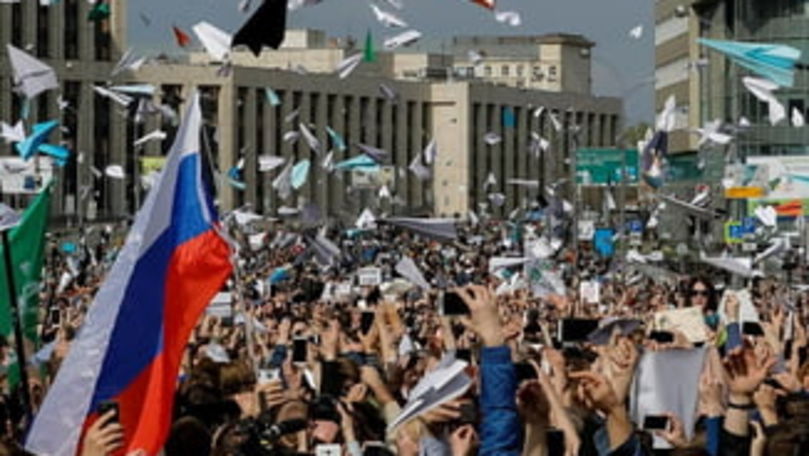 Moscova: Protest faţă de interzicerea Telegram. 20 de reţinuţi