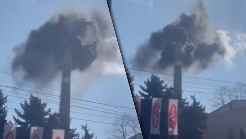 Fum negru în apropiere de Fabrica Bucuria. Ecologiștii, la fața locului