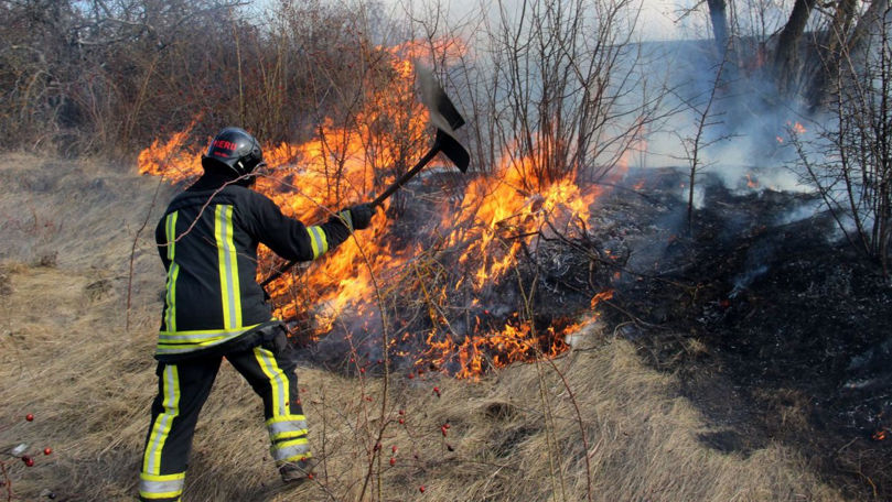 IGSU: Nouă persoane, sancționate după ce au dat foc vegetației uscate