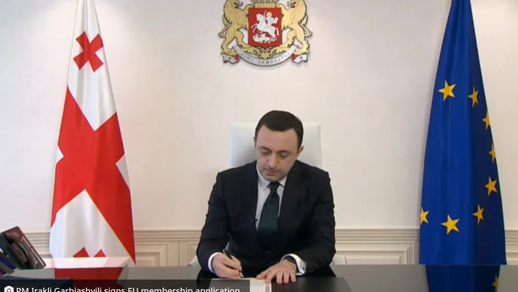 Premierul georgian a semnat cererea de aderare a Georgiei la UE