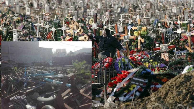 Cruci furate de la mormintele cimitirului Doina, găsite la fier vechi