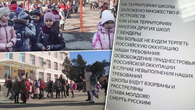 Школы Приднестровья "заминировали": Неизвестный требовал вывода войск РФ. Коллаж: Point.md