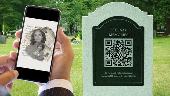 Afacere promovată în România: Codul QR, pe crucile funerare
