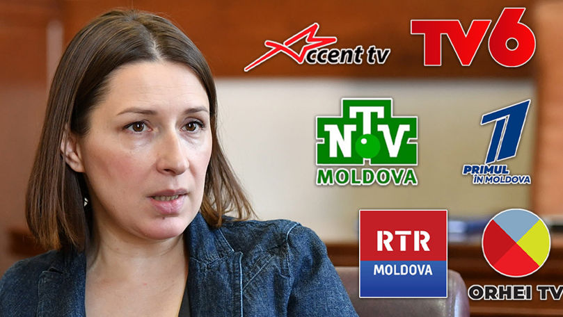 Вицу объяснила, почему санкционирование ТВ-каналов не нарушает права. Коллаж: Point.md