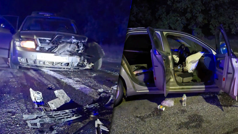 Impact puternic între un Audi și un autotractor, în apropiere de Recea