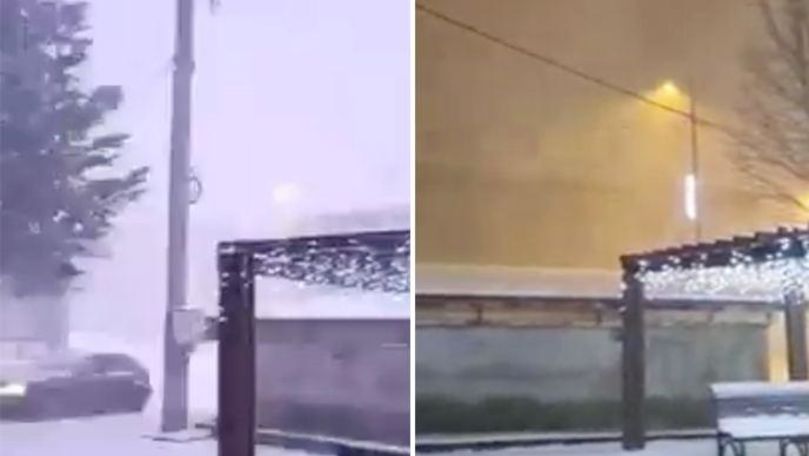 Furtună de zăpadă cu tunete și fulgere, surprinsă în România: Imagini neobișnuite